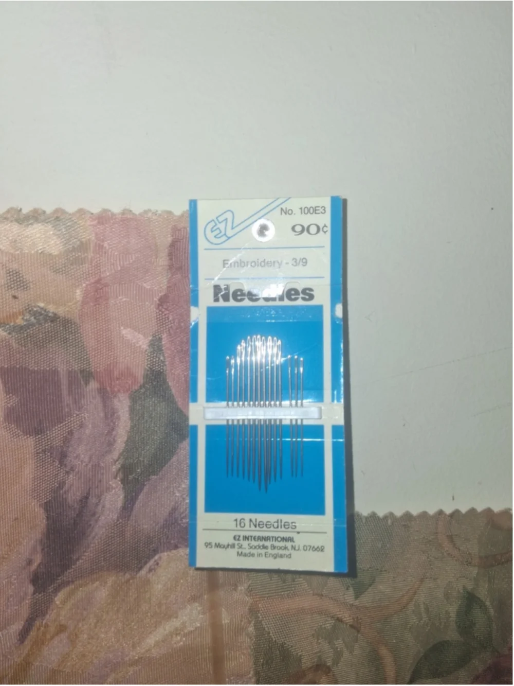 EZ INTERNATIONAL Embroidery Needles Size 3/9 16 Pack No. 100E3